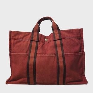 Hermès Fourre-Tout MM Canvas Tote Bag